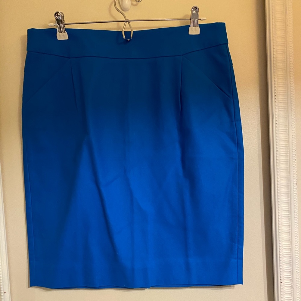 Bright blue j crew factory pencil skirt.